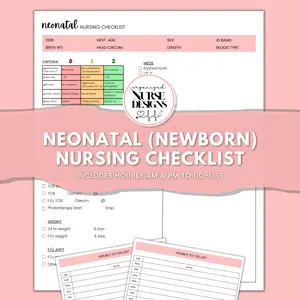 Newborn Nursing Assessment Checklist | Newborn Nurse Report Sheet | OB/Maternity | Postpartum | Labor & Delivery