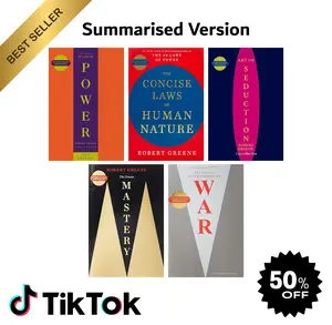 Robert Greene 5-Book Set (CONCISE EDITIONS) – Exact Copy Set | 48 Laws of Power, Art of Seduction, Mastery & More (Smaller Version)
