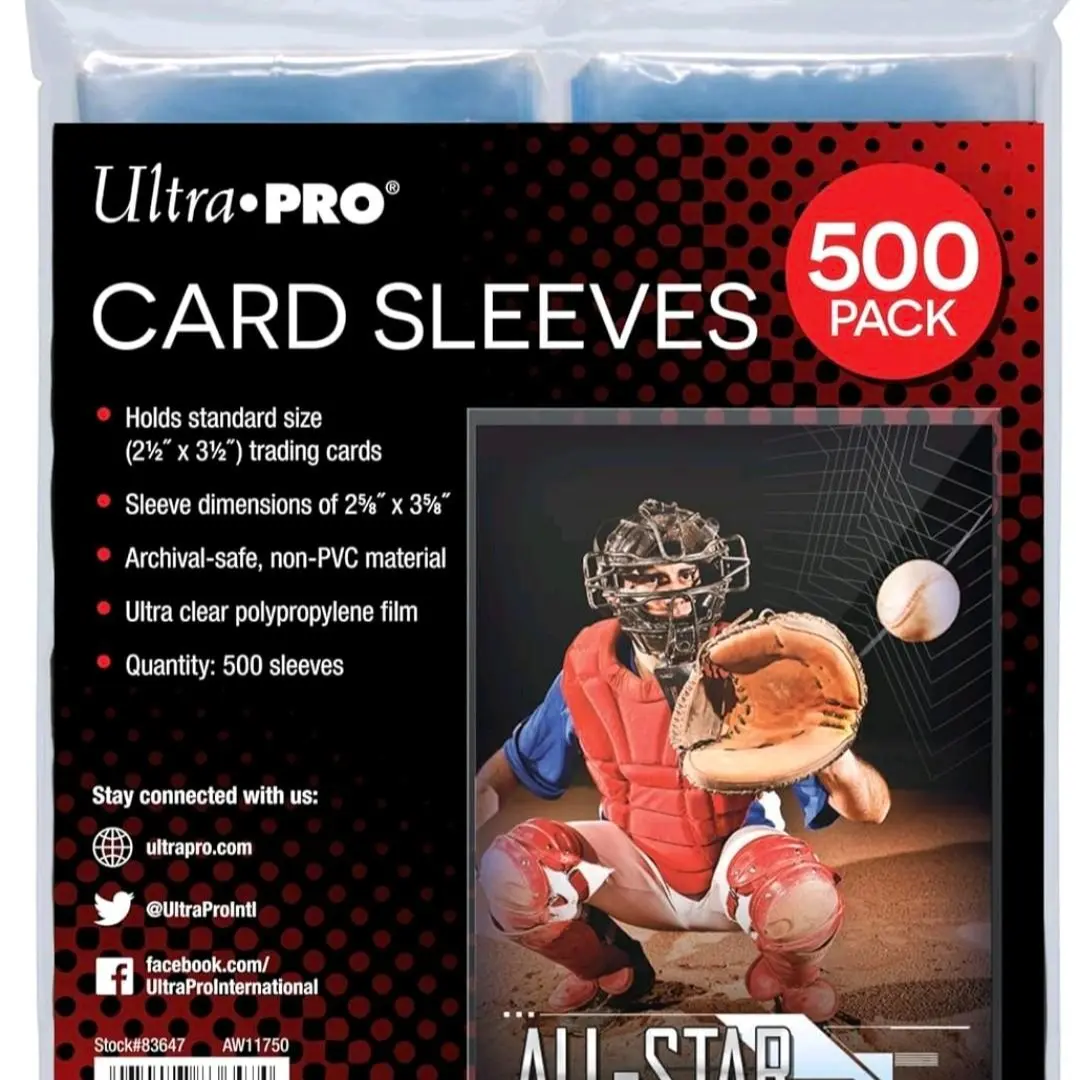 Ultra Pro Clear Card Sleeves for Standard Size Trading Cards - 500 Count Pack, Archival-Safe Non-PVC Polypropylene Film, 2.5" X 3.5" Dimensions
