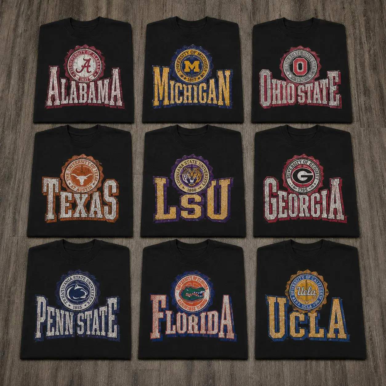 Vintage College Football Shirt Retro University Logo Tee Old School Campus Spirit Graphic T-Shirt Game Day Fan Gift Unisex Sports Apparel