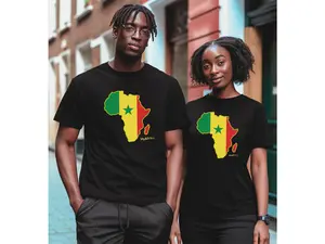 MyAfrica Senegal Flag T-shirt Unisex Crew Neck Short Sleeve Fitted Casual Summer Tee for Men Women