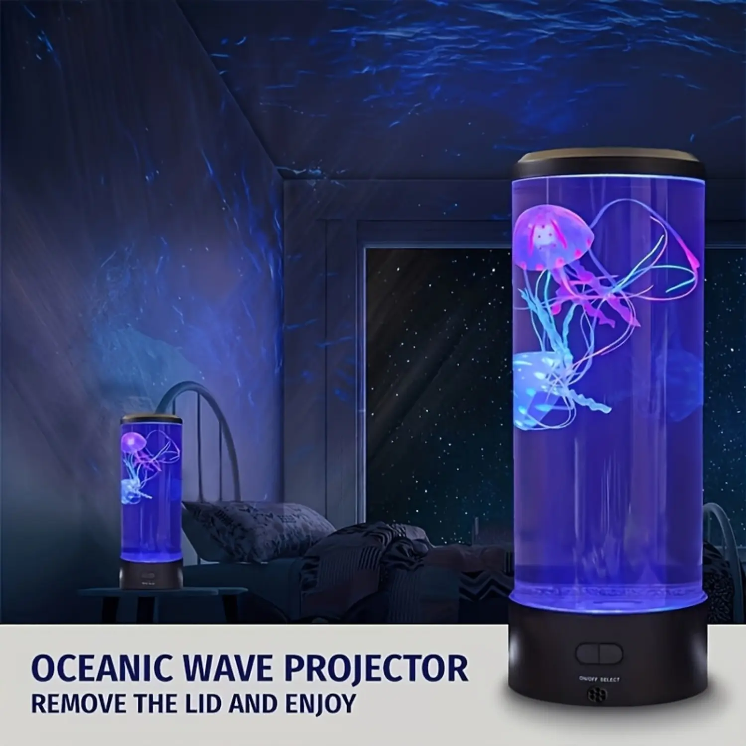 Yooma 1Pc Jellyfish Lamp USB Plug-in Colorful Color Changing ,Jellyfish Atmosphere Lamp Cross-border Night Light,Jellyfish Atmosphere Lamp Decor Colorful
