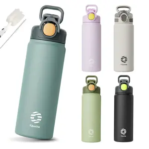 FEIJIAN Thermos Bottle with Straw 600ml 720ml Stainless Steel Thermal Cup Car Insulated Flask Water Tumbler for Outdoor Sports