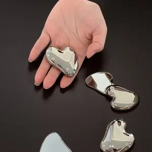 Heart Shape Makeup Mirror|Cloud Shape Makeup Mirror .Unbreakable Stainless Steel Mini Mirror - HD Display, Irregular Shape, Portable, No Battery Needed, Ideal for Carrying Outdoors