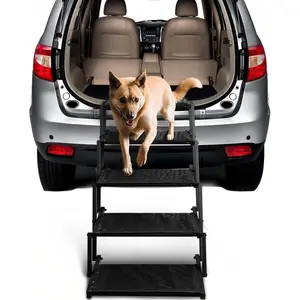 Foldable Dog Car Stairs for Large Dogs, Non-Slip Portable Pet Steps for Cars, SUVs & Trucks, Supports Up to 250 lbs