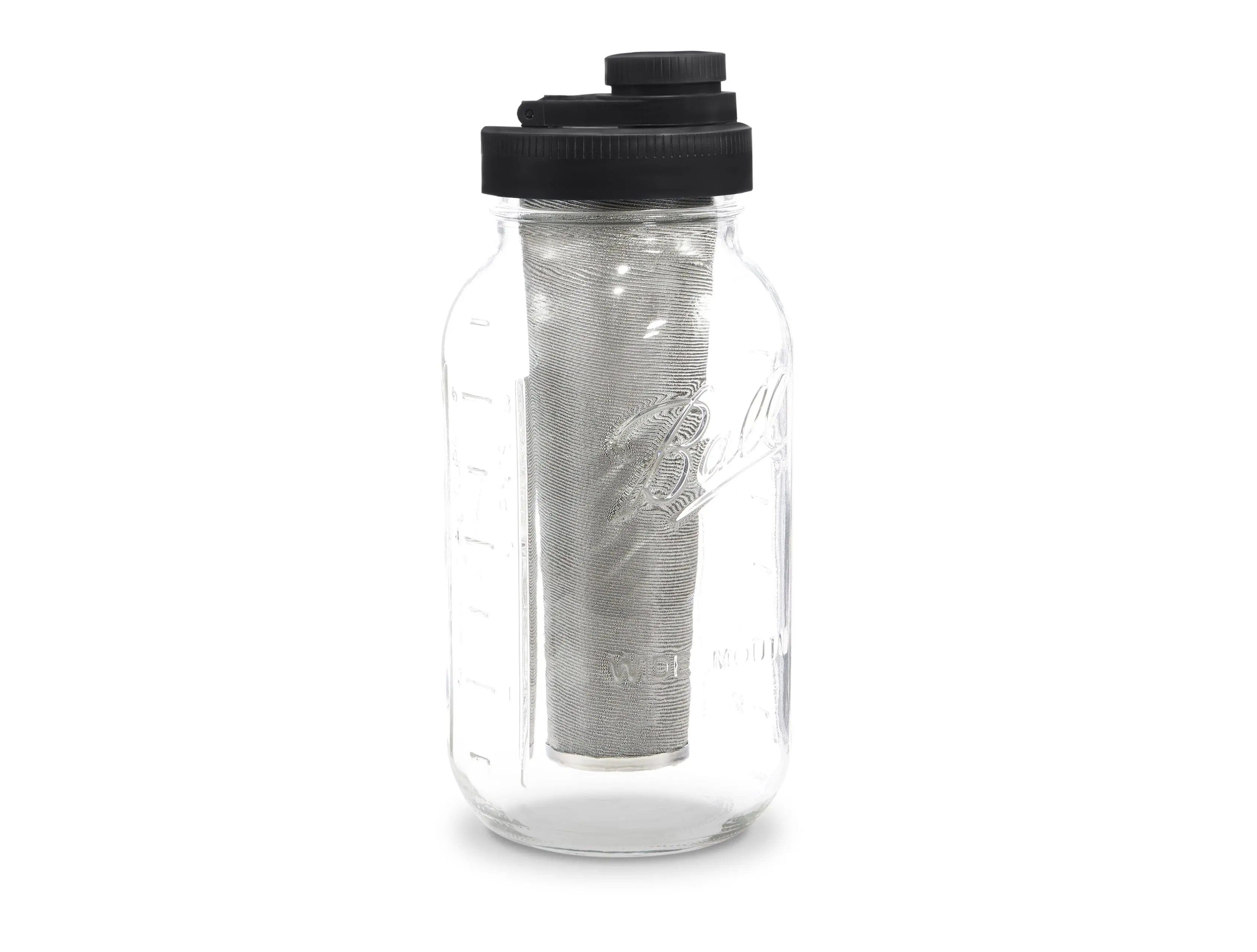 Cold Brew Coffee Maker Kit: Wide Mouth for Coffee, Infused Tea, Alcohol - 2 Quart 64 oz Black