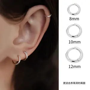 925 Sterling Silver Ear Piercing Earrings For Women, Small Hoop Earrings For Sleeping Without Removing The Earrings, Earrings, Ear Bone Studs, Earrings