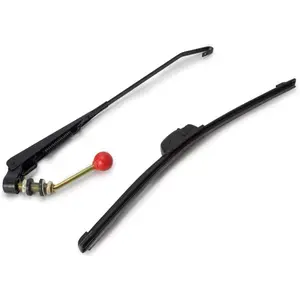 Universal UTV & Golf Cart Wiper Blade with Manual Wiper Arm Kit | Heavy-Duty All-Weather Sintered Metal Design For Polaris,Club Car,Yamaha | Easy Tool-Free Installation