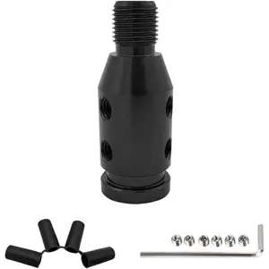 Universal Gear Shift Knob Adapter, M10*1.5 Aluminum Alloy Shifter Knob Adapter for Non-Threaded Shifters, Shifter Knob Boot Retainer Gear Stick Connector, Car Accessories (Black)