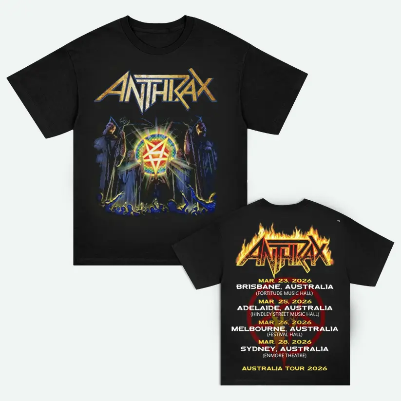 Anthrax Band Tour Australia 2026 Concert Style Graphic Shirt T-Shirt