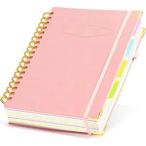 Hardcover Spiral Notebook, 5 Subject Noteboook College Ruled 300 Page, Large 8"x10" B5 Notebooks for Work School, Lined Journal for Women & Men,