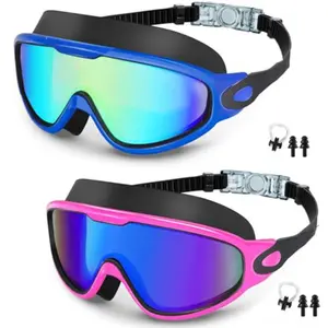 Unisex Swimming Goggles Set with Earplugs, Includes Nose Clip, Anti-Fog Lenses, UV Protection, Wide Field of View, Comfortable Fit, Swimming Accessories