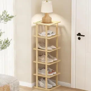 Bamboo Shoe Rack – Vertical Space Saving Shoe Storage Shelf for Closet & Entryway