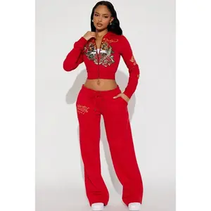 Ed Hardy Tiger Pant Set - Red 0