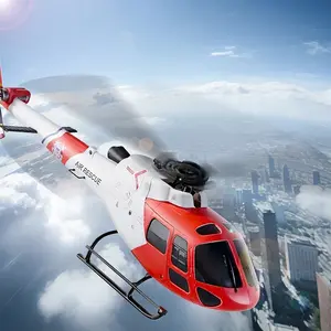 XKS K150 4-channel three-blade remote-controlled helicopter without auxiliary wings — AS350 “Squirrel” model with a realistic appearance, altitude hold via optical flow, six-axis gyros, brushless motors, and loss protection functions Rc Airplane