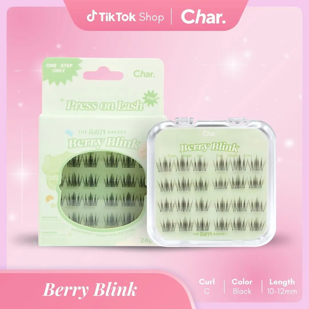 Berry Blink - Pre-glue Lashes, Layered, Short, Delicate, C curl, 10-12mm, Natural glam look