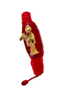 Santa Muerte Knotted Rope Bracelet