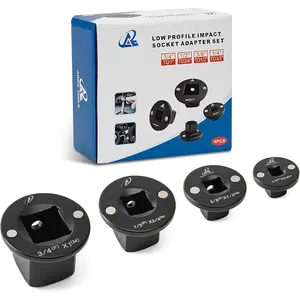 Socket Set Adapter,Low Profile  Socket Set Works with  Wrench,Torque Wrench,Electric Ratchet,Designed for Confined Space,3/8" to 1/2", 1/4" to 3/8", 3/4" to 1", 1/2" to 3/4", 4 count