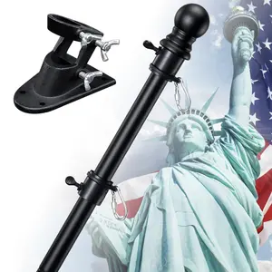 Barcetine Flag Pole for Outside House -Heavy Duty Stainless Steel Flagpole Kit,Tangle Free Spinning with Wall Mount Holder Bracket,Decorative Banner Vertical Mounting - For Porch,Garage,Roof