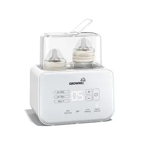 GROWNSY 10-in-1 Smart Double Baby Bottle Warmer with Precision Temp Control, Fast Heating, 24H Keep Warm, Sterilizer, Defrost, Timer & Auto Shut-off – Safe for Breastmilk/Formula/Tall Bottles – Ideal for Twins & Night Feeds – 2025
