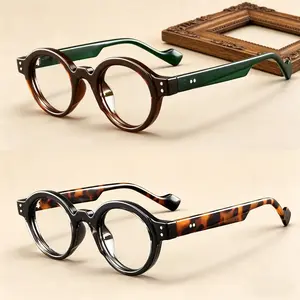 2-Pack Blue Light Blocking Glasses, Retro Oversized Round Square Frames, UV Protection, Unisex Computer Eyewear with Case