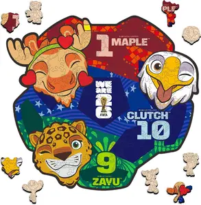 FIFA World Cup 2026 USA/Canada/Mexico Mascot 150 Pieces - Wooden Puzzles for Kids & Adults, Unique Shape Jigsaw Puzzle, 5MM Thick, Creative Collectible Gift, Officially Licensed Product