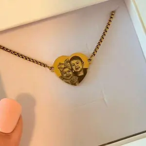 Personalized Photo Bracelet for Mom Grandma Adjustable Heart Bracelet Engraved Picture Gift from Kids, Custom Engraved Bracelet Personalized Heart Photo Jewelry Gift for Mom Grandma Aunt, Jewelry Gift for Mom Grandma Women