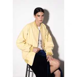 NYC Oversized Leather Bomber Jacket