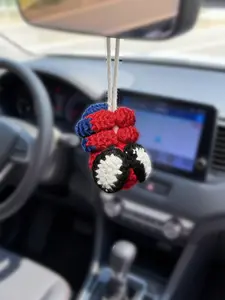 Handmade Crochet Car Decoration Hanging Ornament, Keychain Bag Accessory, Car Interior Accessory, Perfect Gift for Boyfriend Girlfriend Him Her