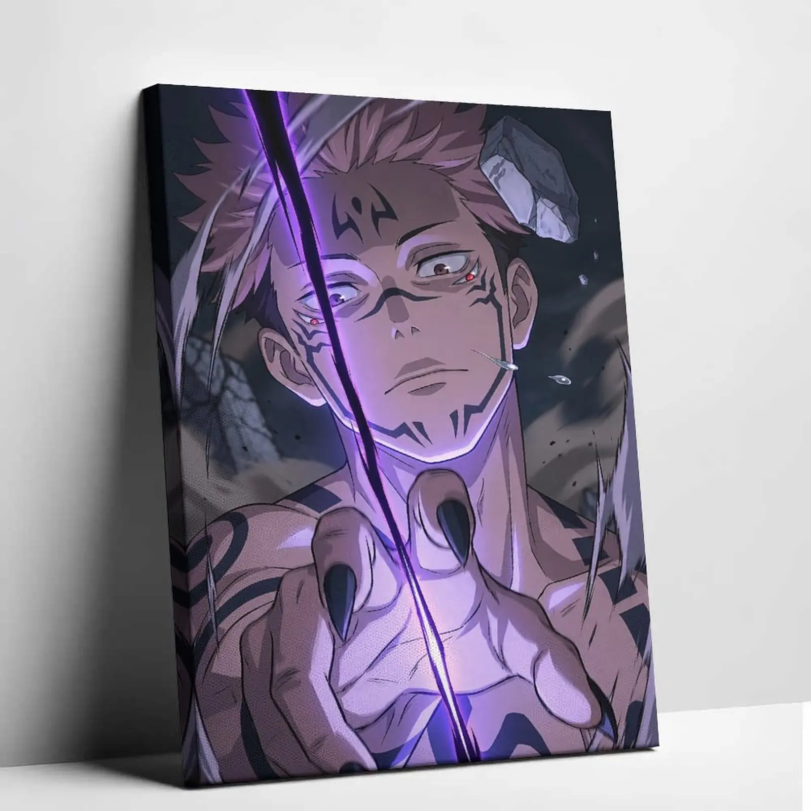 Jujutsu Kaisen Ryomen Sukuna Canvas Wall Art King of Curses Anime Poster Dark Aesthetic Manga Painting Print Cool Living Room Bedroom Gaming Room Man Cave Picture Artwork Home Interior Display