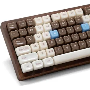 Jelly Jade Keycaps, Translucent Cute Ragdoll  Key caps, Mao Profile, Custom 148  Set for , 75%, 65%, 60% Mechanical Keyboard (Brown)