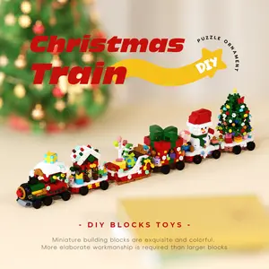 1638pcs Christmas Building Block Set, New Christmas Building Block Gift, Creative Christmas Building Block Ornament, Christmas Building Block Set, Christmas Train Building Block Set, Christmas Holiday Gift Ornament, There Are Christmas Trains