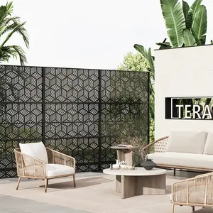 72"×47" Laser Cut Metal Privacy Screen | Freestanding Outdoor Decorative Panel for Patio, Backyard & Balcony