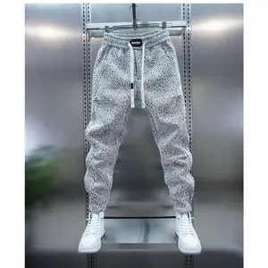 Spring And Autumn Men Harem Pants Zebra Striped Trousers Sport Clothing Cargo Sweatpants Brushed Loose Waist Versatile Pants Menswear Gamis Motocross