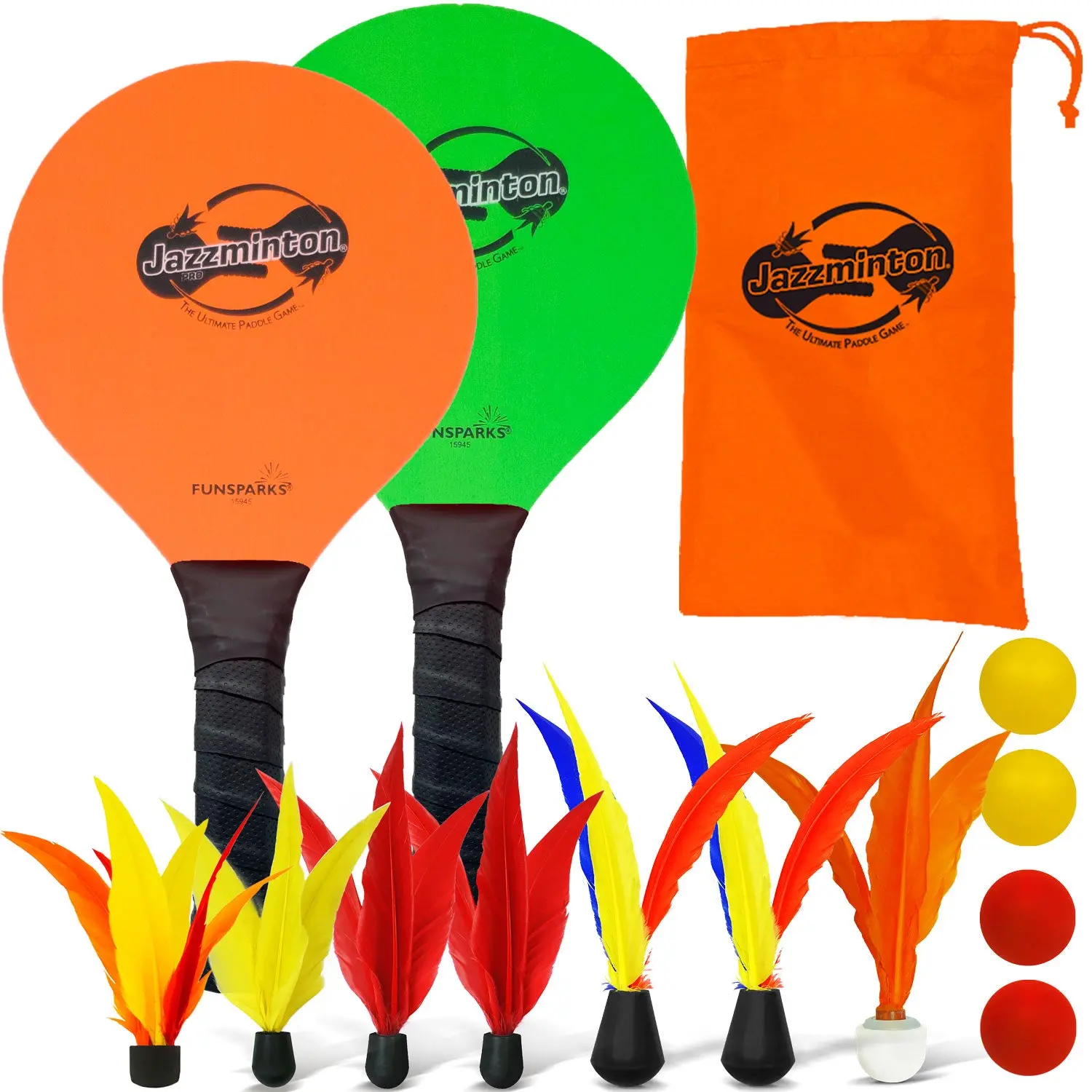 Jazzminton® Pro Game Outdoor Racquetball Game Fun for Kids & Adults - All Season Indoor Outdoor Games for All