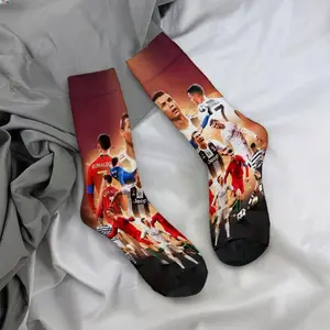 Cristiano Ronaldo football star poster mid-calf socks casual, soft and comfortable, a must-have for autumn and winter.