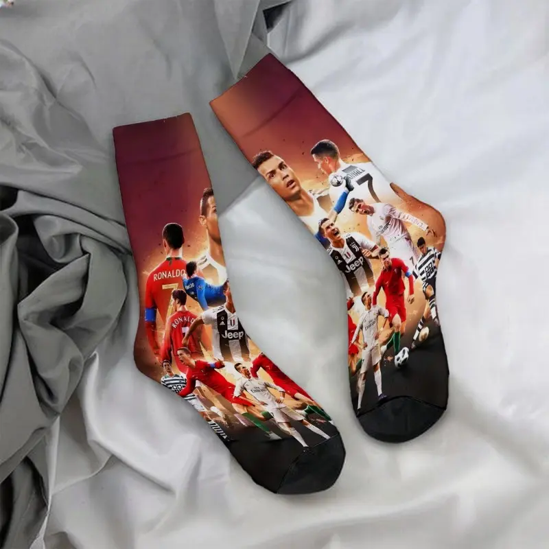 Cristiano Ronaldo football star poster mid-calf socks casual, soft and comfortable, a must-have for autumn and winter.