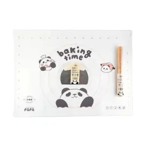 Kawashima Kitchen Dough Rolling Mat Set with Cutter and Rolling Pin - Non-Slip Silicone Baking Mat for Pastry, Pizza, Fondant - Essential 3-Piece Baking Tool Set