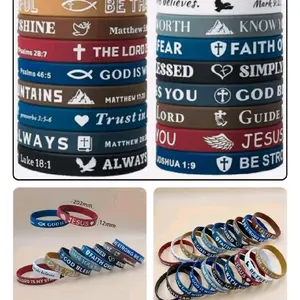 5 PCS Bible Verse Silicone Bracelets Religious Christian Rubber Bands with Verses for Faithful Wearers
