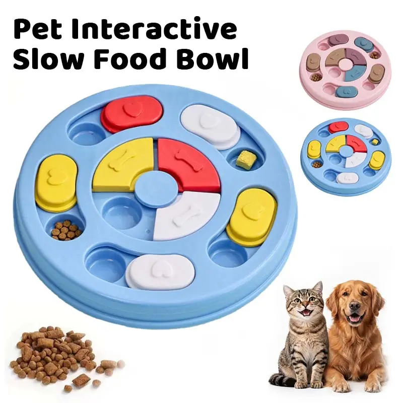 【TikTokShopBackToSchool】Interactive Dog Puzzle Toy Slow Feeder Bowl - 2 in 1 Treat Dispensing Foraging Maze for Dogs & Cats, Anti-Gulping Slow Eating Tray, Pet Enrichment Toy for Boredom, Non-Slip Design