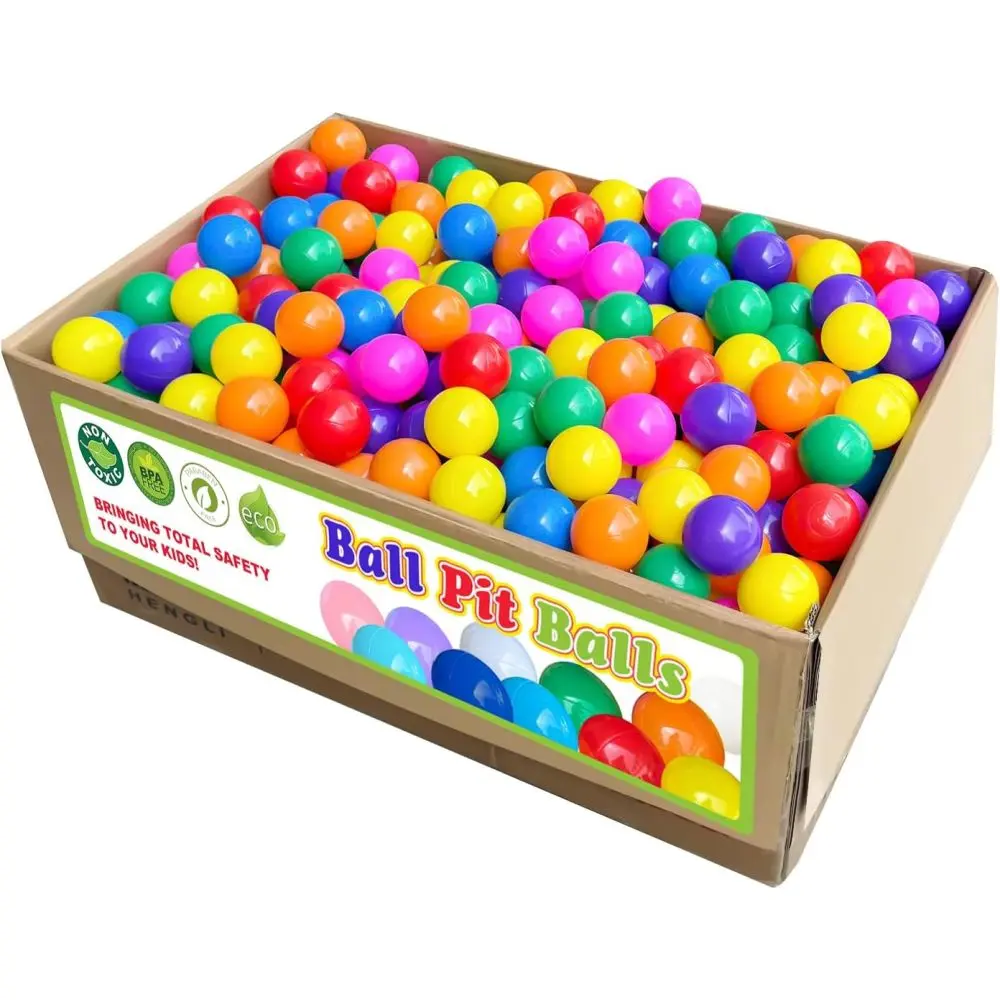 500 Ball Pack Ball Pit Balls for Toddlers, 2.2 Inch Crush Proof Plastic Ocean Play Balls, Non-Toxic BPA Free Colorful Refill Balls for Ball Pit, Play Tent, Pool & Dog Play, Multi
