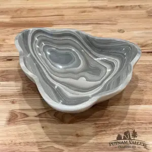 Gray Mexican Onyx Decorative Bowl