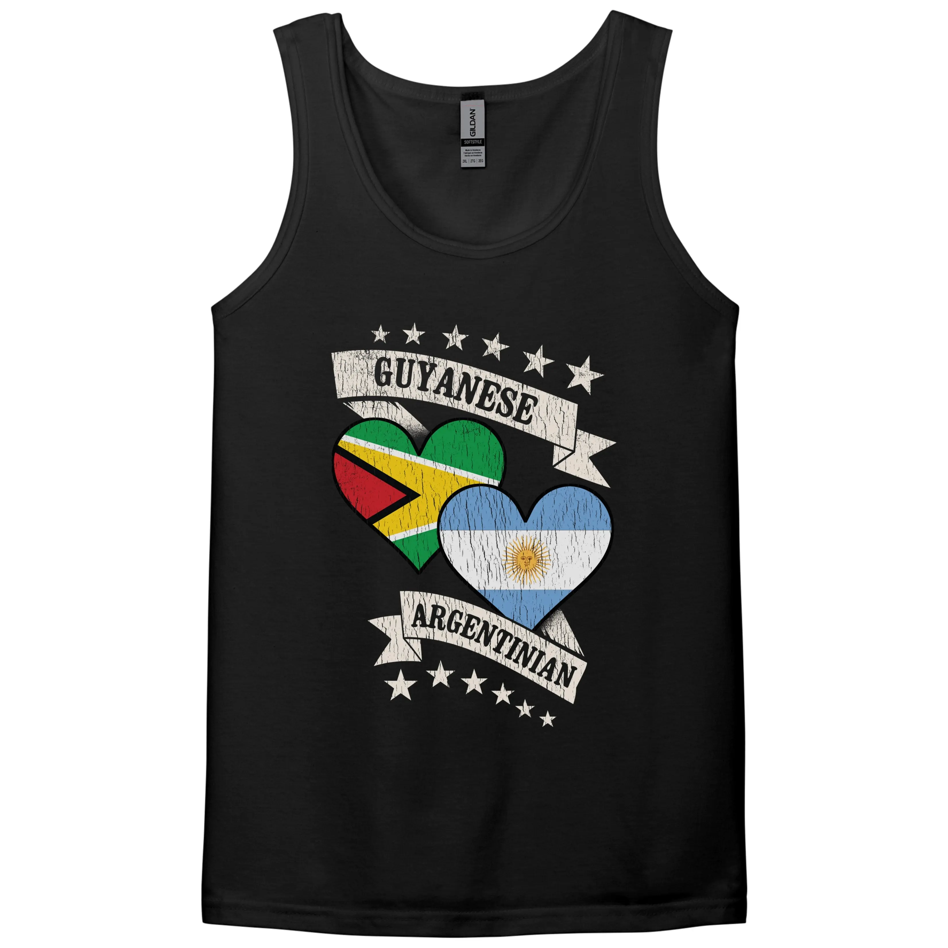 Guyanese Argentinian Heart Flags Guyana Argentina Tank Top