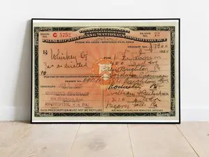 Prohibition Whisky Prescription Poster, Bar Cart Wall Art, Vintage Photo Print, Liquor Poster, 1920s, Rustic Home Decor, POSTER