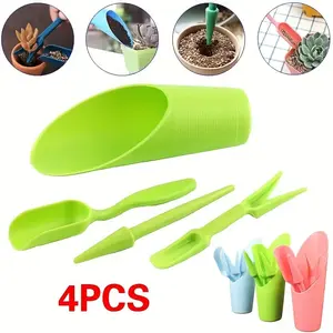 4pcs/set Plastic garden plant cultivation tool, succulent soil shovel, Sifter Shovel, Sifting Scoop Shovel, Sieve Shovel, mini succulent planting tool