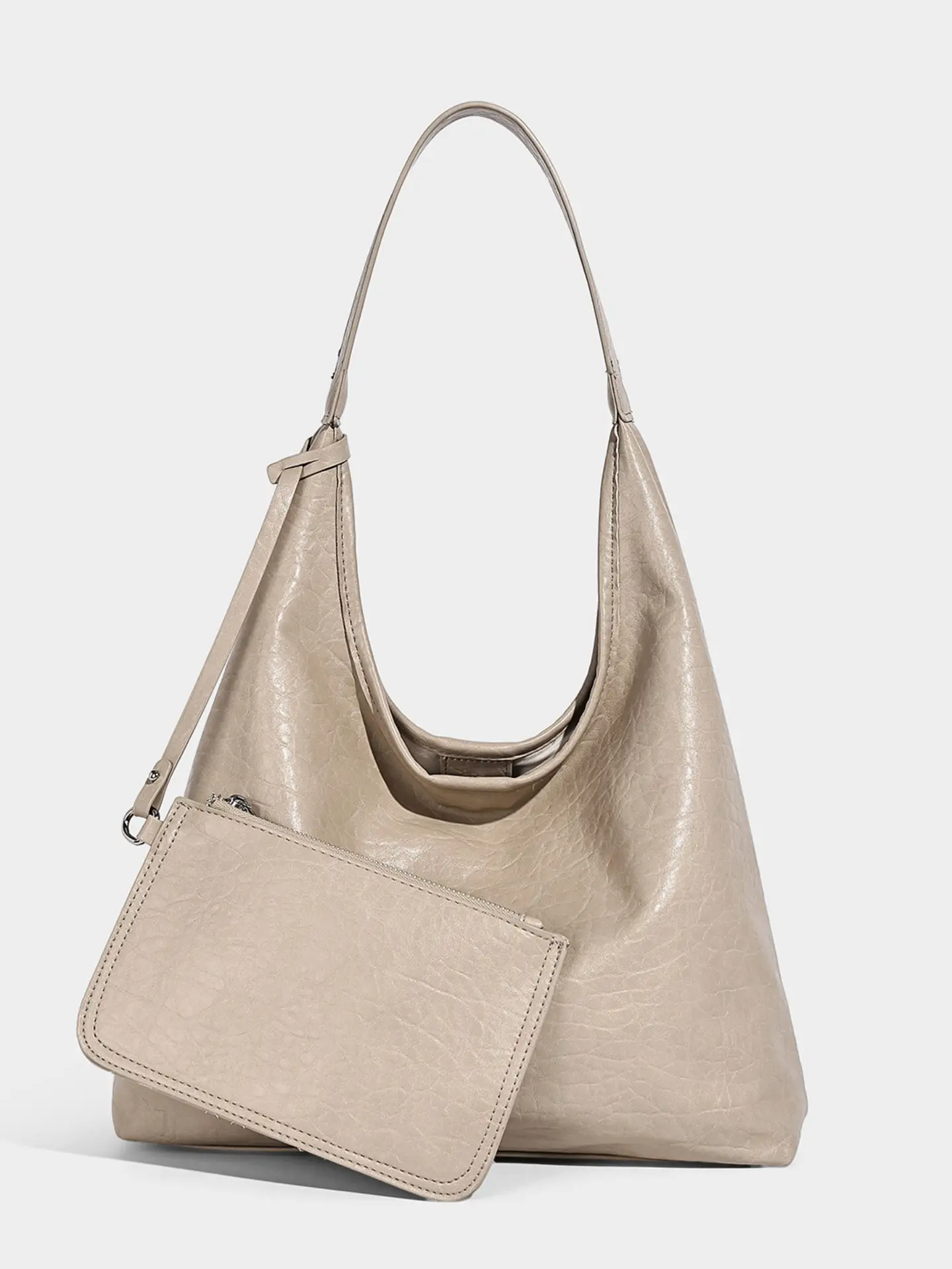 Laid-Back Style Tote Bag for Women, 2026 Summer New Large Capacity Shoulder Handbag, Commuter Purse, Lychee Texture Soft Leather Crossbody Bag, Commute Minimalist Quality Parent Bag