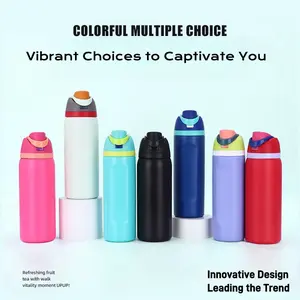 FreeSipInsulatedStainless Steel Water BottlewithStraw for SportsandTravel,BPAFree,32/24-0z(Summer Sweetness)Insulated Mug