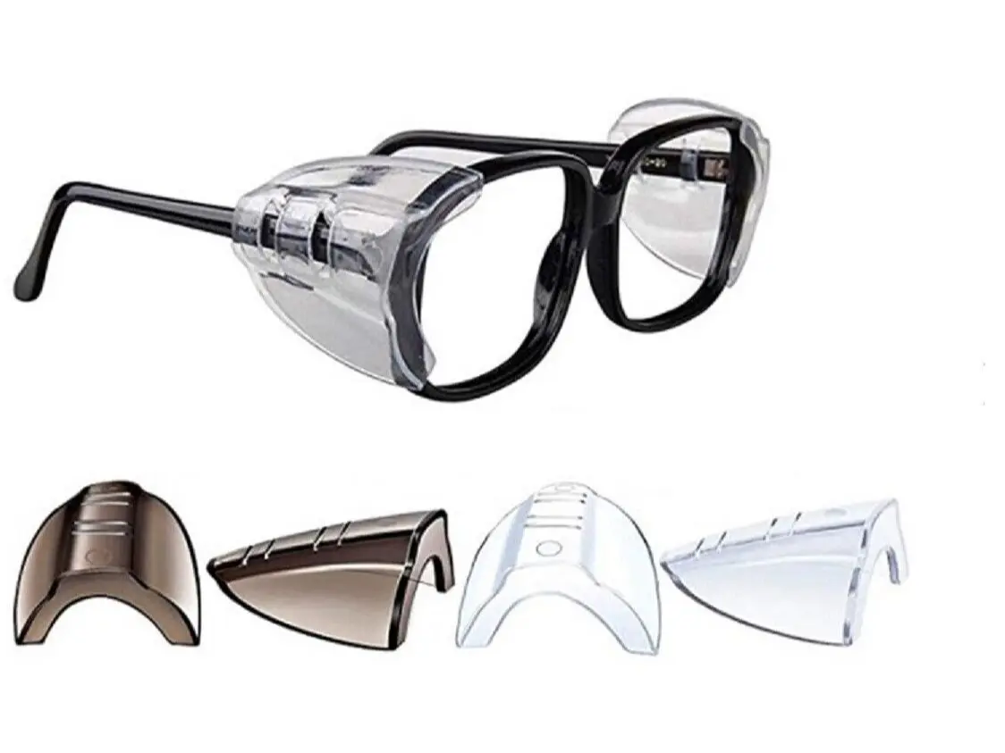 Universal Eyeglasses Side Shields: Flexible Slip-On Safety Glasses Shield - 2 Pairs