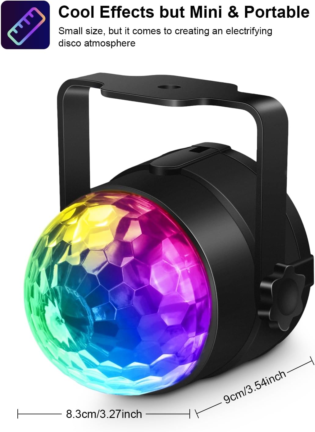 [New Deal] Sound Activated Party Lights with Remote DJ Lighting, Disco Ball Strobe Stage Light for Home Room Dance Parties and Celebrations, Adjustable Rgb Lighting, Vibrant Rgb Lighting