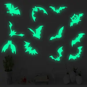 Halloween luminous bat wall sticker living room bedroom wall self-adhesive holiday creative luminous sticker Decor Decorative